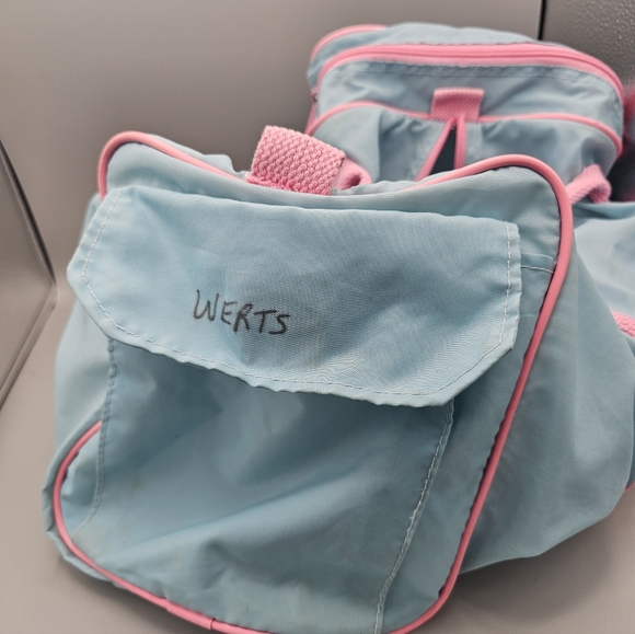 Vtg MY LITTLE PONY Blue Duffle Pink Travel Bag Gym Kids G1 1980s No Zipper Faded - Picture 5 of 9